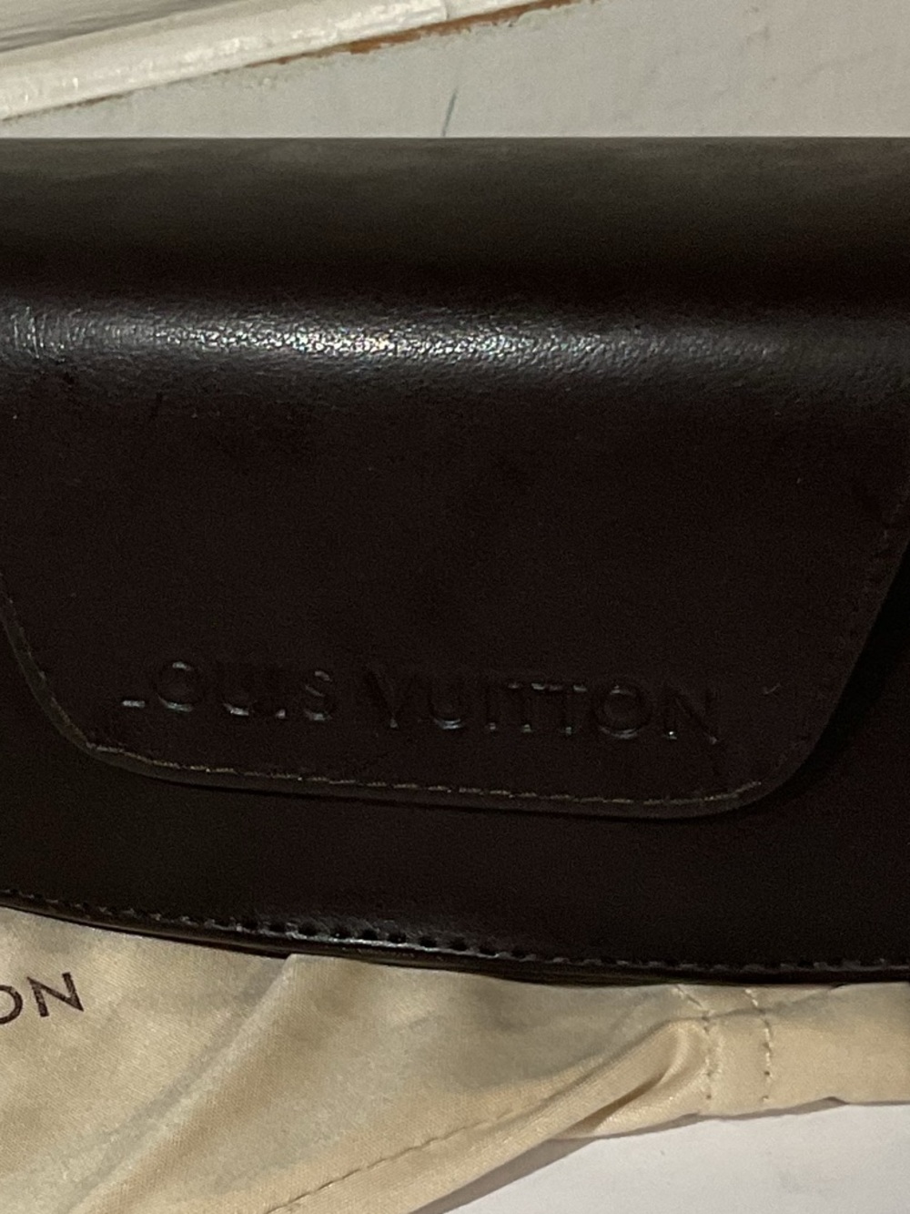 Louis Vuitton Dark Brown Leather Sunglasses Case with Dust Pouch - Picture 7 of 7